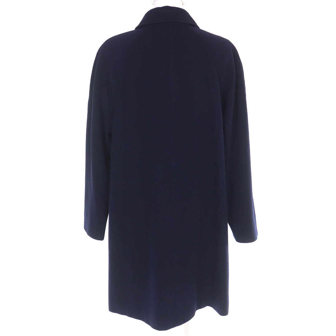 Great Herno coat Lining Scarf Pattern Single Long Navy wool Women 40