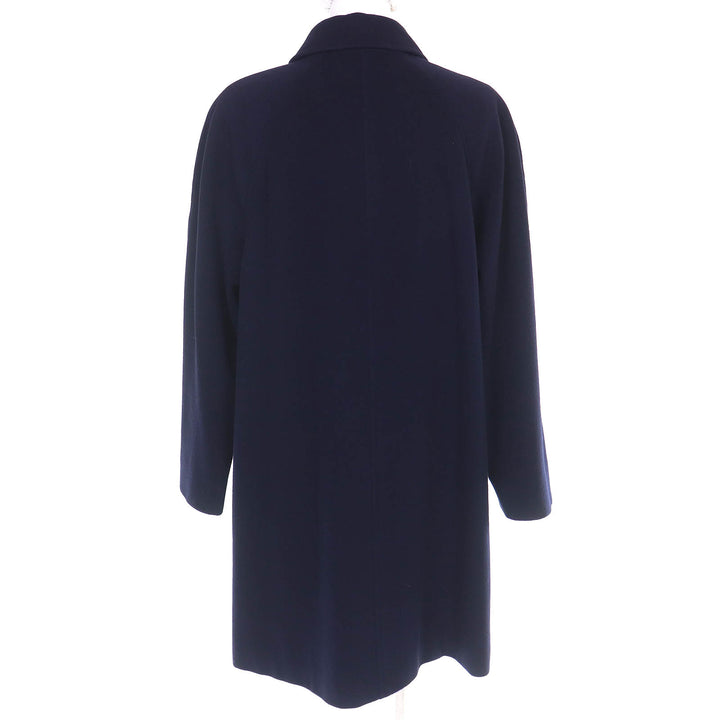 Great Herno coat Lining Scarf Pattern Single Long Navy wool Women 40