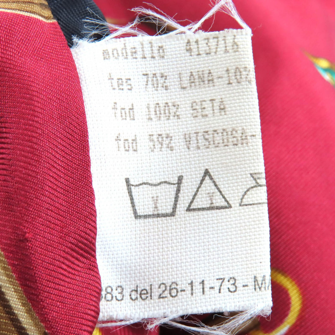 Great Herno coat Lining Scarf Pattern Single Long Navy wool Women 40