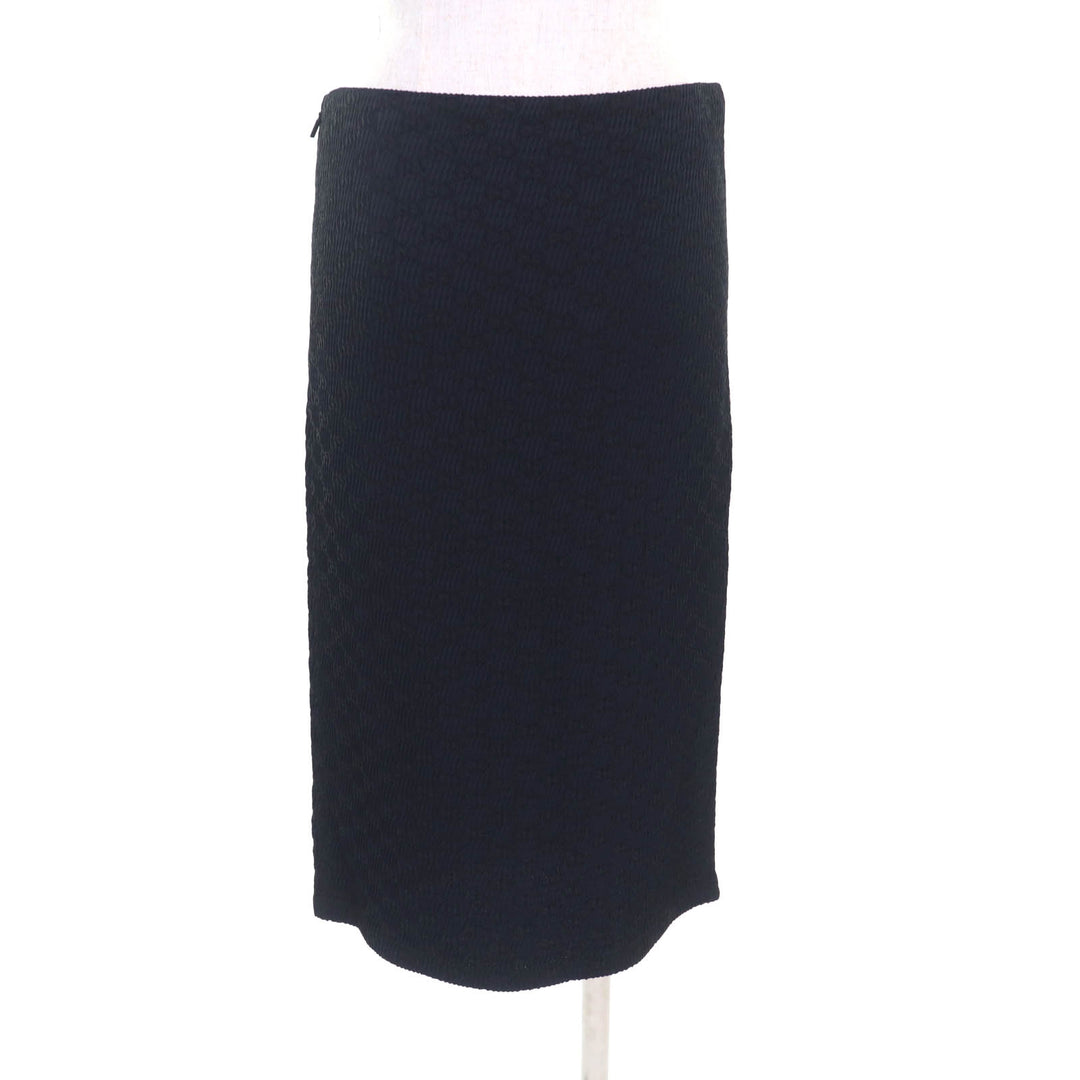 Pristine GUCCI Tight Skirt GG pattern knee-length black Rayon Women 38 771291