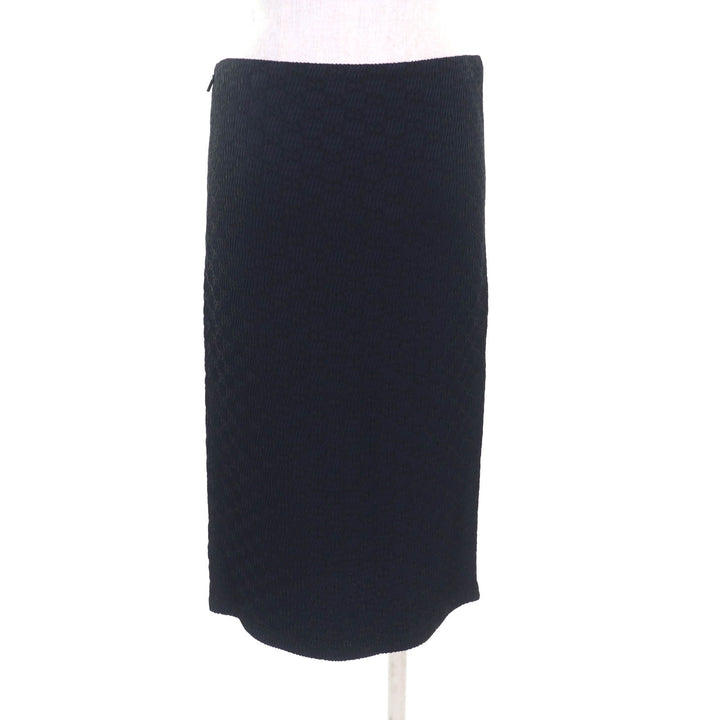 Pristine GUCCI Tight Skirt GG pattern knee-length black Rayon Women 38 771291