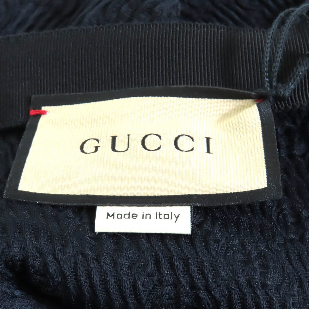 Pristine GUCCI Tight Skirt GG pattern knee-length black Rayon Women 38 771291