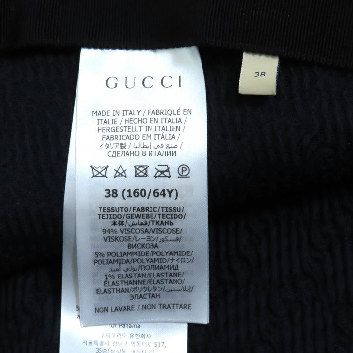 新品 GUCCI タイトスカート GG柄 膝丈 ブラック レーヨン レディース 38 771291