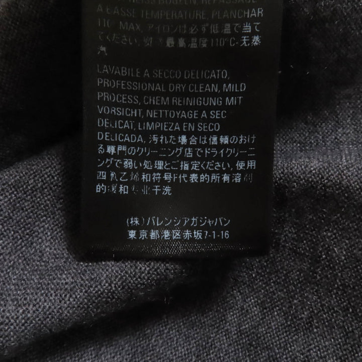 素晴らしい BALENCIAGA ニット バックロゴ クルーネック 長袖 グレー ウール レディース XS