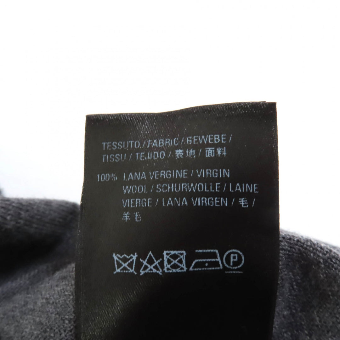 素晴らしい BALENCIAGA ニット バックロゴ クルーネック 長袖 グレー ウール レディース XS