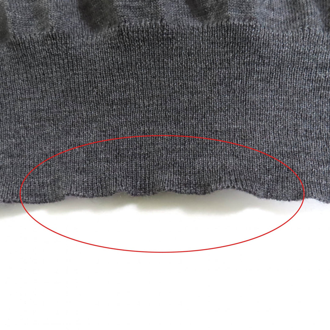 素晴らしい BALENCIAGA ニット バックロゴ クルーネック 長袖 グレー ウール レディース XS