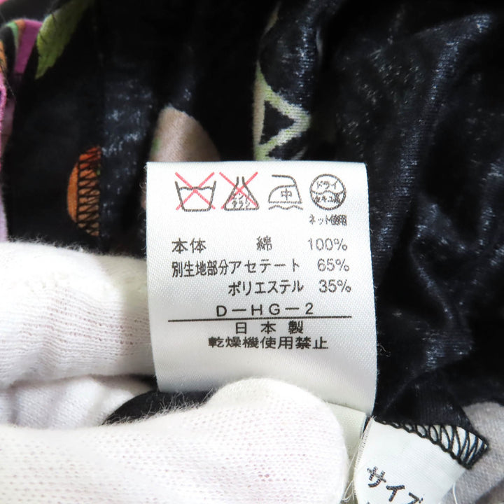 素晴らしいLEONARD FASHIONチュニック花柄シースルースリーブドレスブラックコットンレディースL
