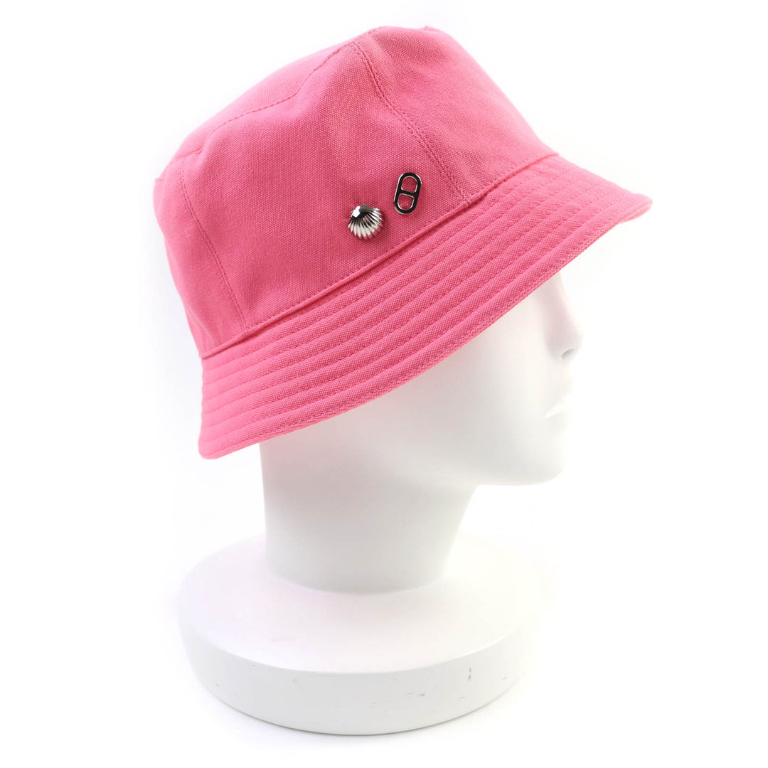 Pristine HERMES hat Calvi Seashell pink cotton Women 57 H241065N