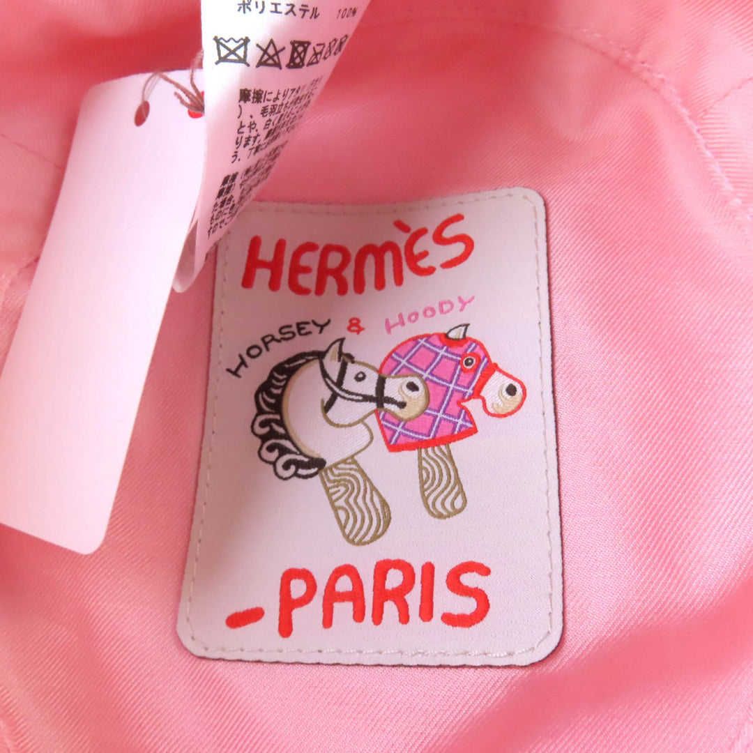 新品 HERMES 帽子 カルヴィ シーシェルピンク コットン レディース 57 H241065N