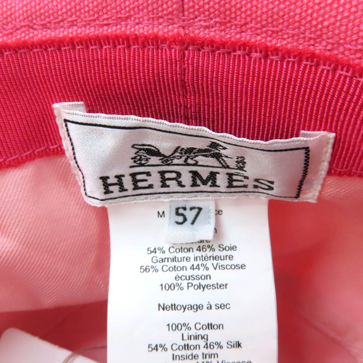 新品 HERMES 帽子 カルヴィ シーシェルピンク コットン レディース 57 H241065N
