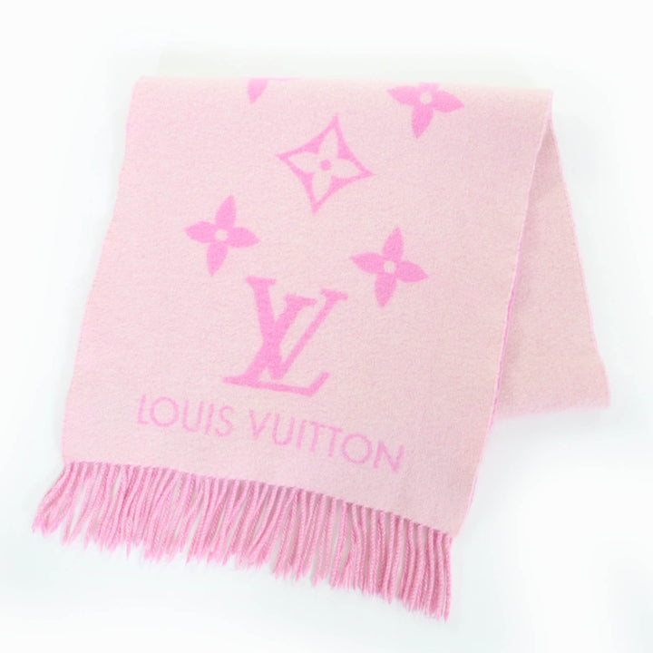 Great LOUIS VUITTON Scarf Escalp Reykjavik pink cashmere Women M76066