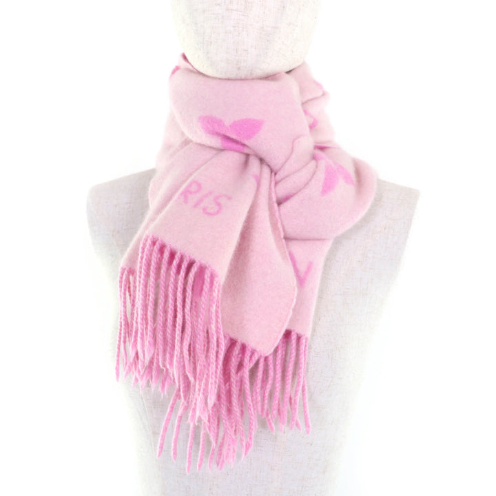 Great LOUIS VUITTON Scarf Escalp Reykjavik pink cashmere Women M76066