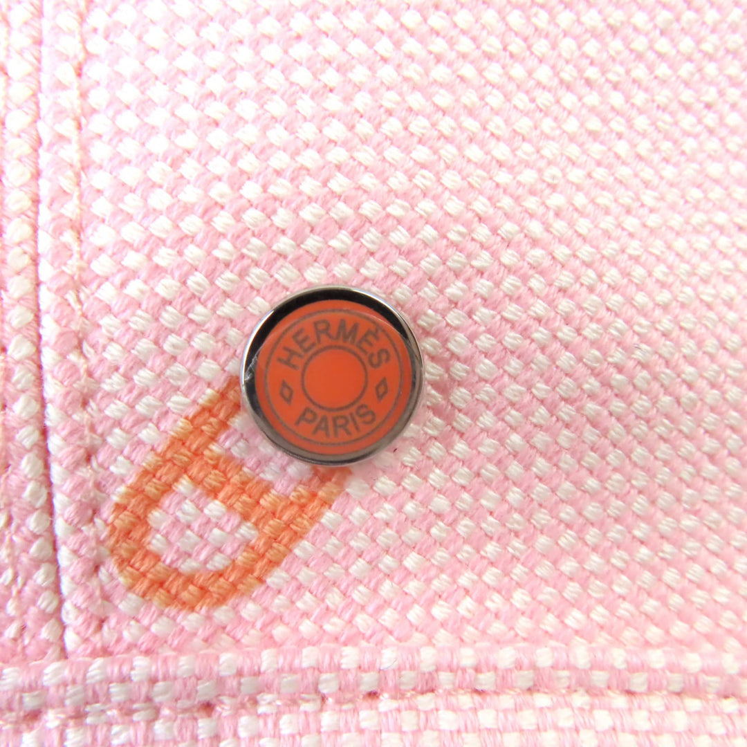 素晴らしいHERMESベレー帽サントノーピンクコットンレディース56