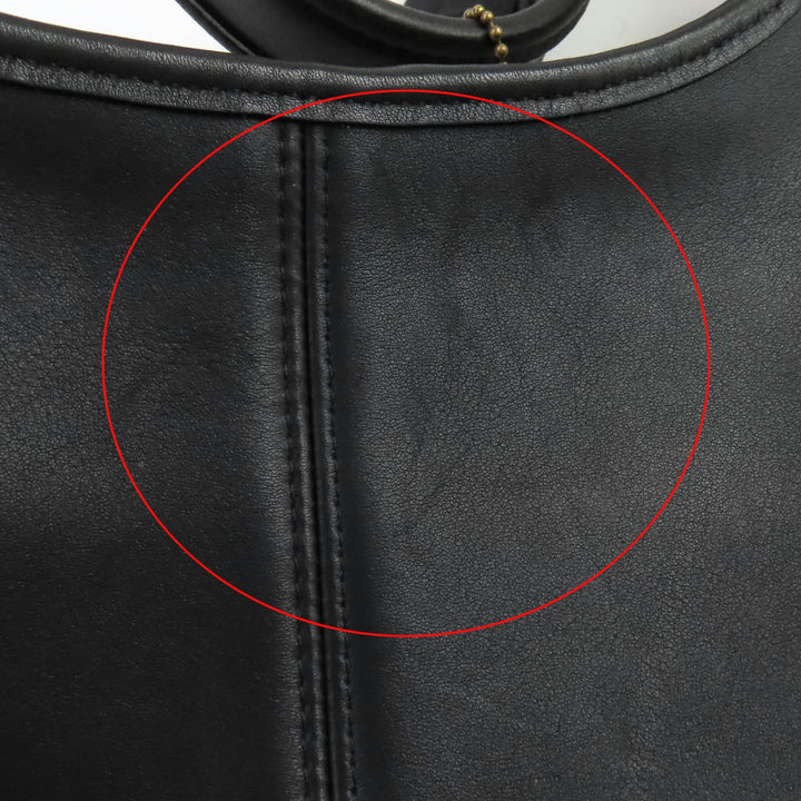 素晴らしい COACH ショルダーバッグ エルゴ ブラック グローブレザー レディース 9025