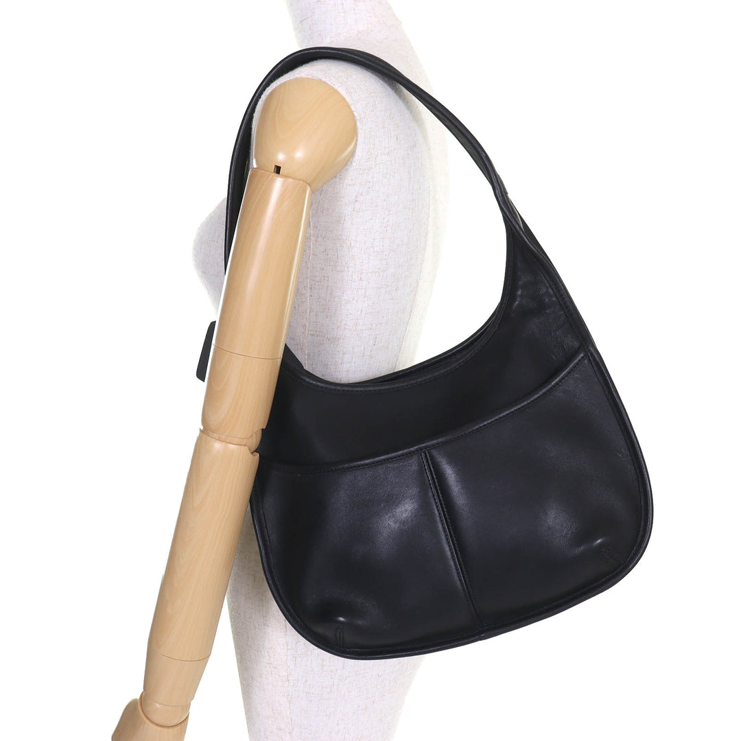 Great COACH Shoulder Bag Ergo Old Coach Leather One Shoulder Bag black 9033