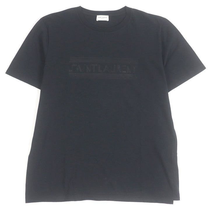 素晴らしい SAINT LAURENT PARIS 半袖Tシャツ フロントロゴプリント 半袖 ブラック