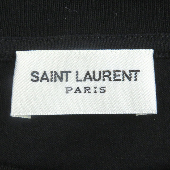 素晴らしい SAINT LAURENT PARIS 半袖Tシャツ フロントロゴプリント 半袖 ブラック