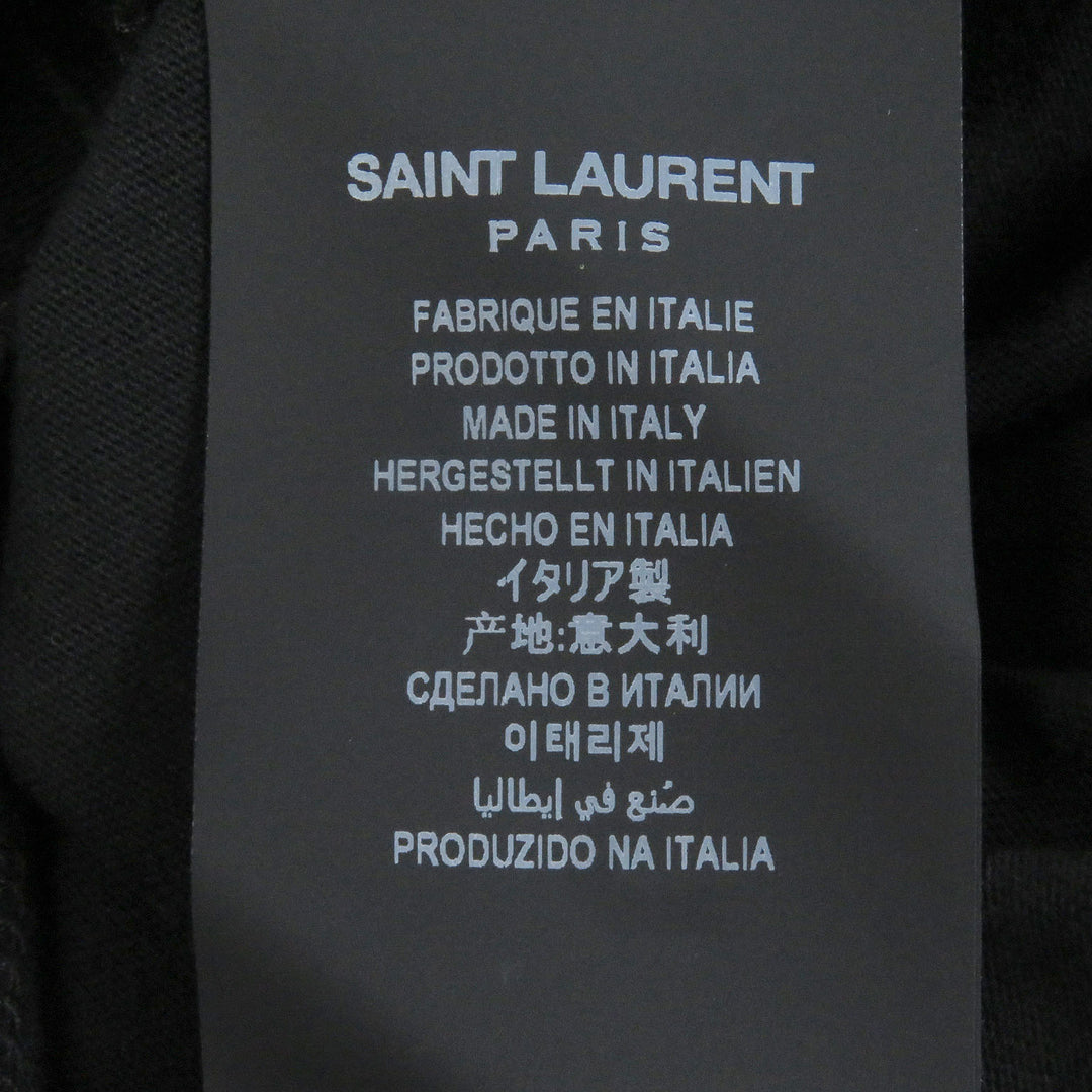 素晴らしい SAINT LAURENT PARIS 半袖Tシャツ フロントロゴプリント 半袖 ブラック