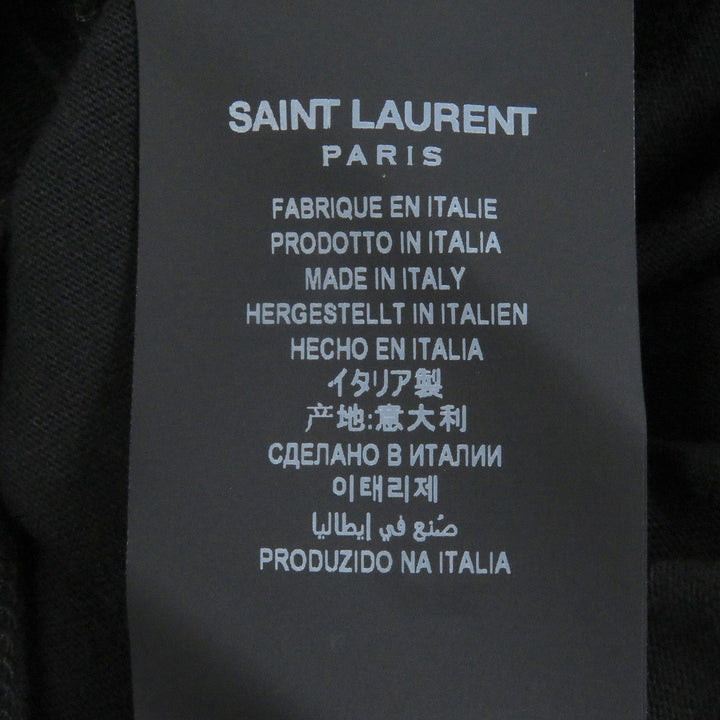 素晴らしい SAINT LAURENT PARIS 半袖Tシャツ フロントロゴプリント 半袖 ブラック