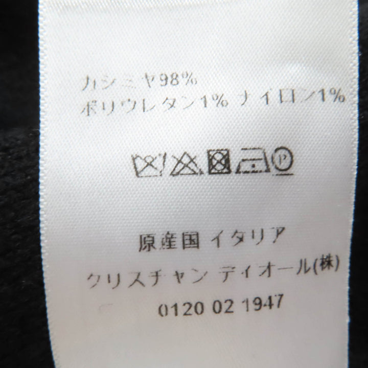 素晴らしいクリスチャンディオールニットロゴ長袖ブラックカシミアレディース40 014S55AM042