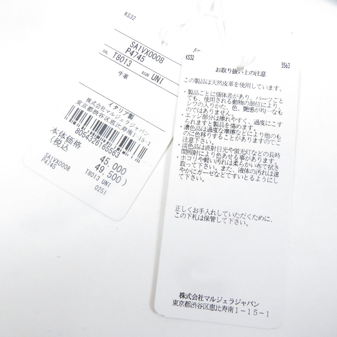 プリスティン メゾン マルジェラ 11インチ カードケース 4ステッチ フラグメントケース ブラックレザー メンズ SA1VX0008