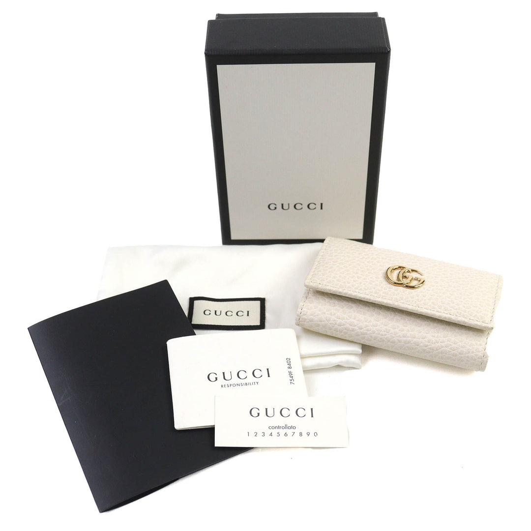 優れた GUCCI キーホルダー ダブルG 6連キーフック ライトベージュ レザー レディース 456118