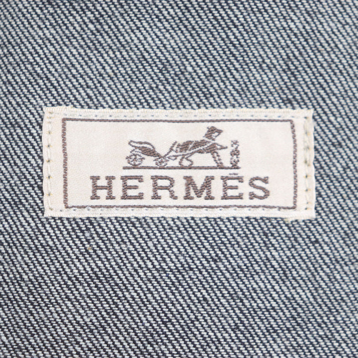 HERMES Denim Jacket Ancon au Carre Indigo cotton mens 52