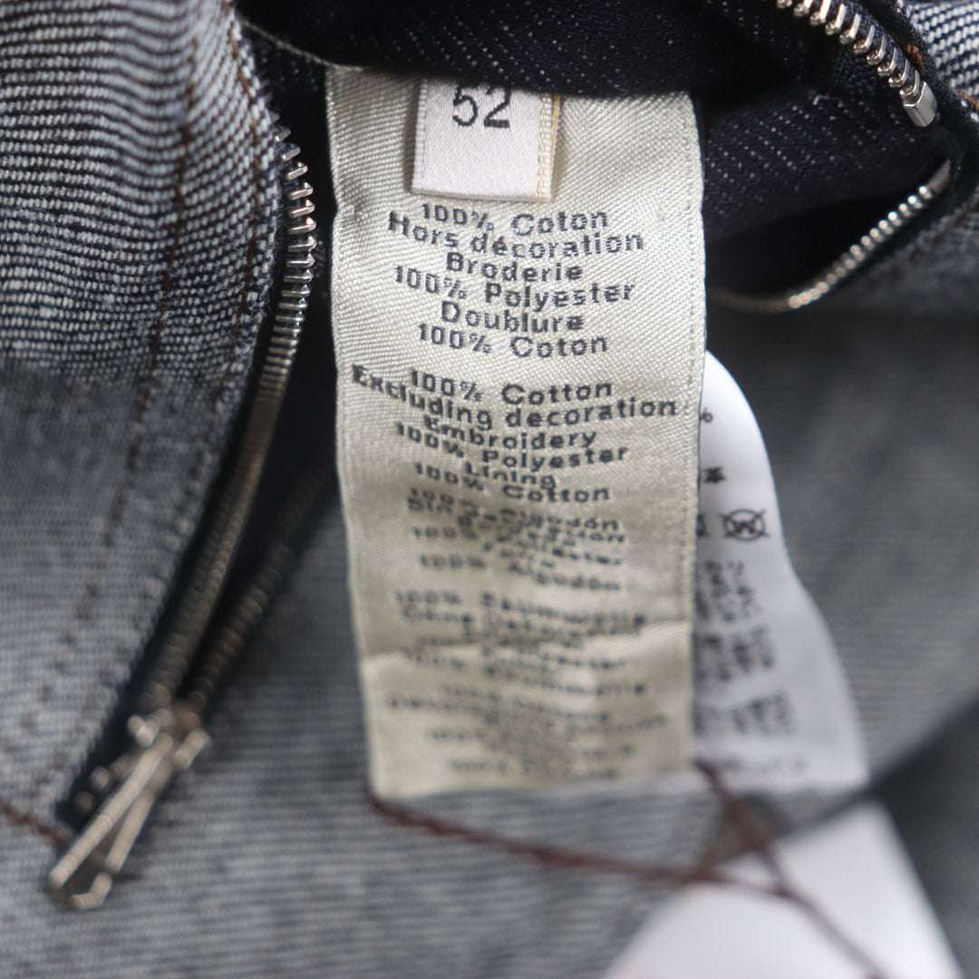 HERMES Denim Jacket Ancon au Carre Indigo cotton mens 52