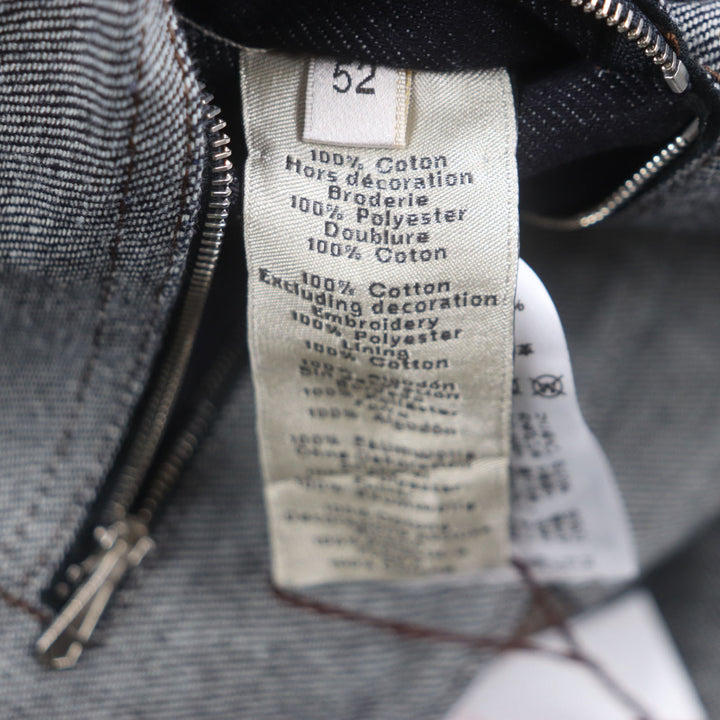 HERMES Denim Jacket Ancon au Carre Indigo cotton mens 52