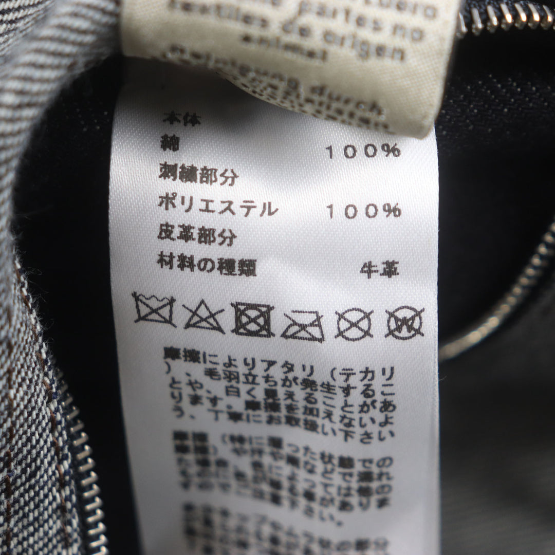 HERMES Denim Jacket Ancon au Carre Indigo cotton mens 52