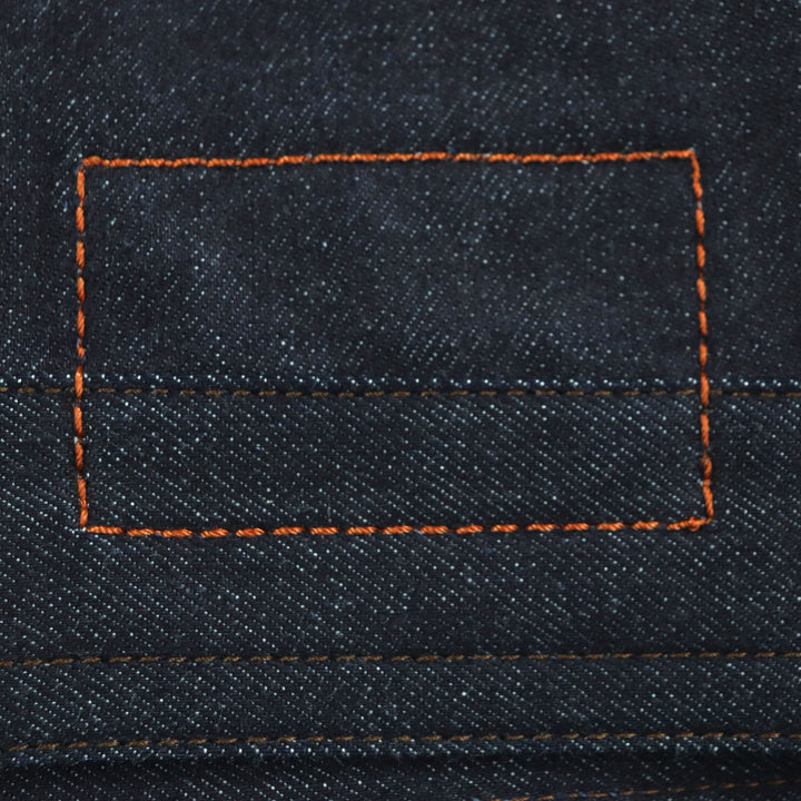 HERMES Denim Jacket Ancon au Carre Indigo cotton mens 52