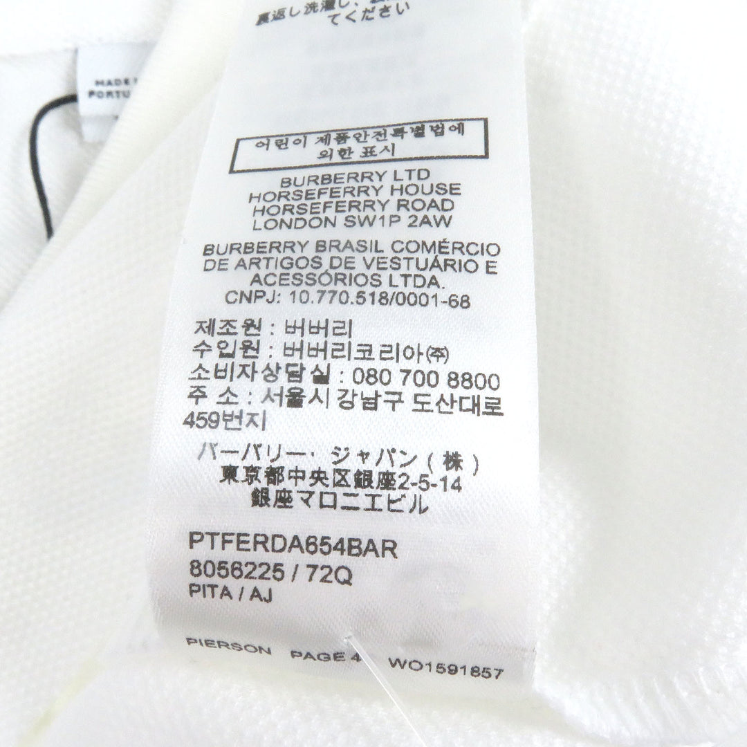 新品BURBERRY 半袖ポロシャツ TBロゴ刺繍 ホワイト XS 8056225