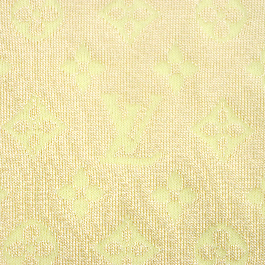Excellent LOUIS VUITTON sweater Monogram crew neck knit yellow silk mens S