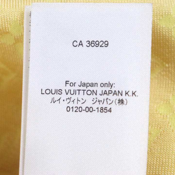 Excellent LOUIS VUITTON sweater Monogram crew neck knit yellow silk mens S