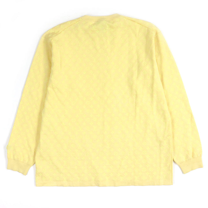Excellent LOUIS VUITTON sweater Monogram crew neck knit yellow silk mens S
