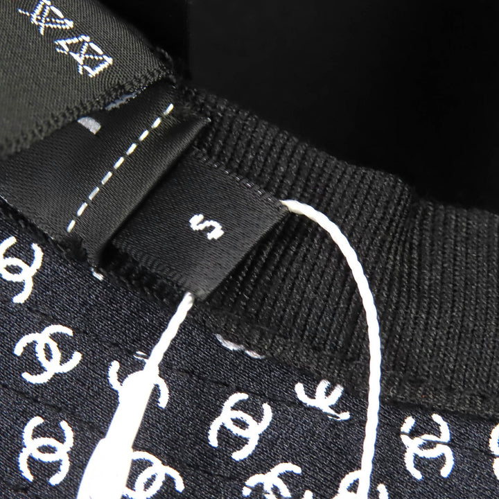 新品 CHANEL 帽子 ココビーチ ミニ CCロゴ ブラック ホワイト ナイロン レディース S