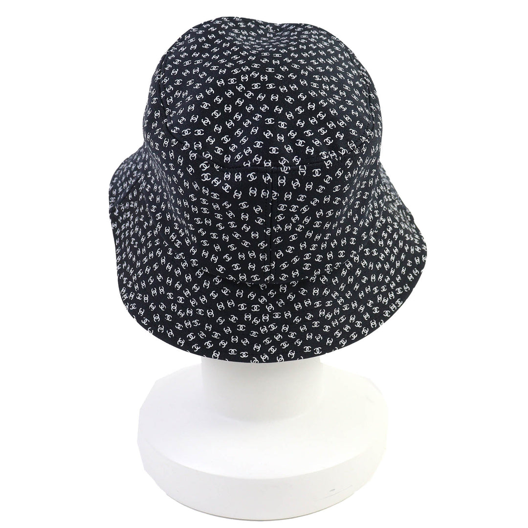 新品 CHANEL 帽子 ココビーチ ミニ CCロゴ ブラック ホワイト ナイロン レディース S