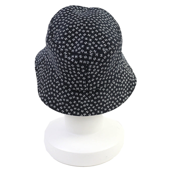 新品 CHANEL 帽子 ココビーチ ミニ CCロゴ ブラック ホワイト ナイロン レディース S