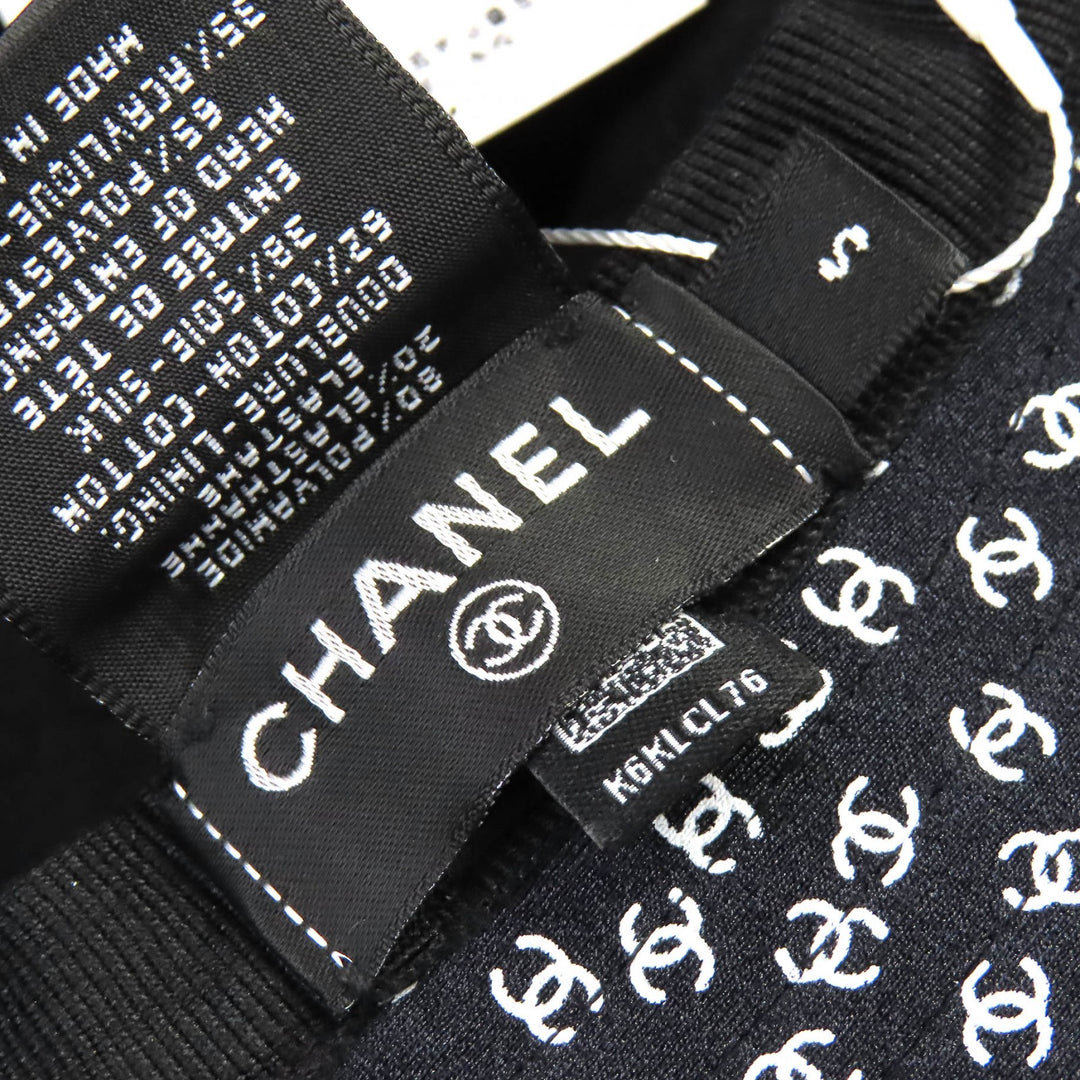新品 CHANEL 帽子 ココビーチ ミニ CCロゴ ブラック ホワイト ナイロン レディース S