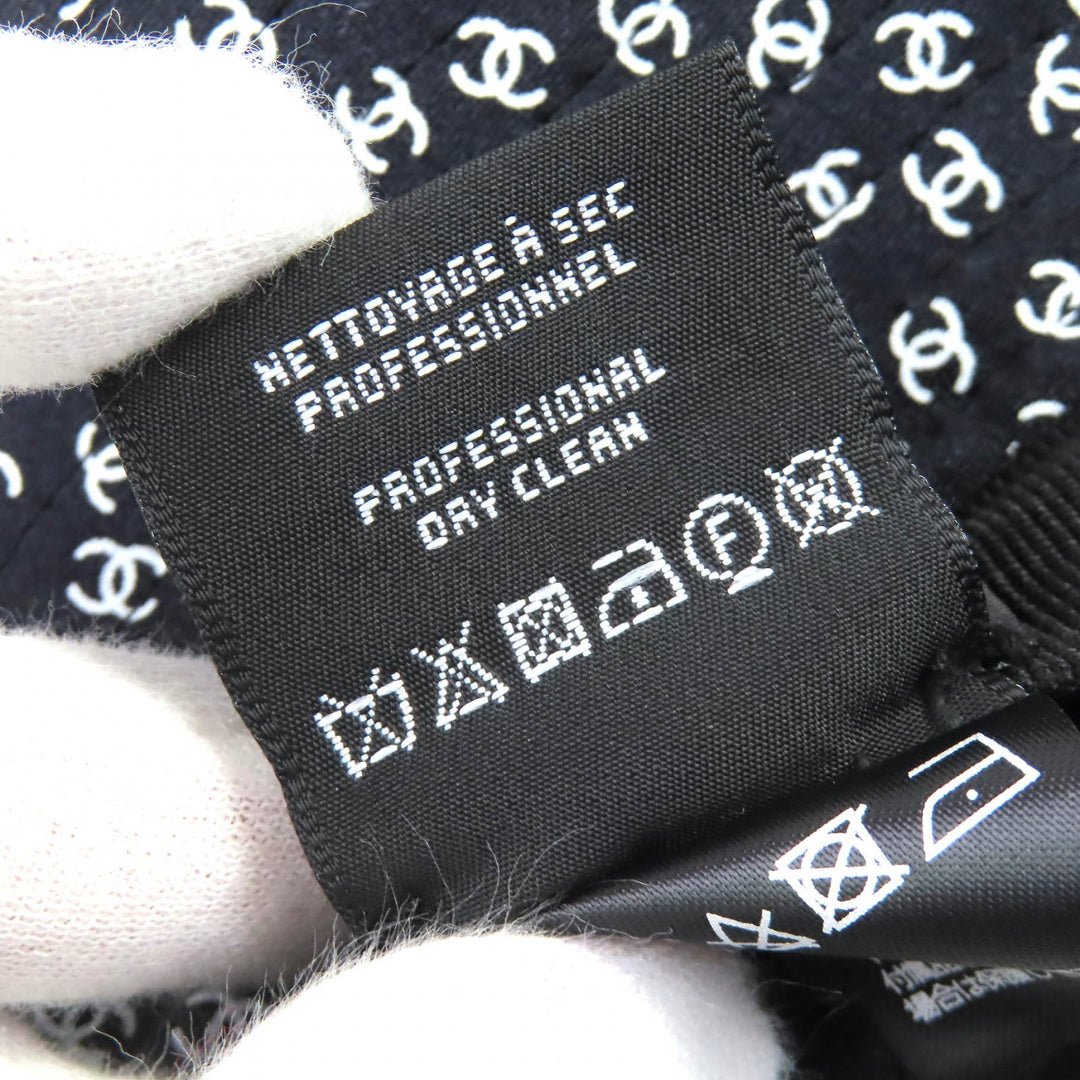 新品 CHANEL 帽子 ココビーチ ミニ CCロゴ ブラック ホワイト ナイロン レディース S