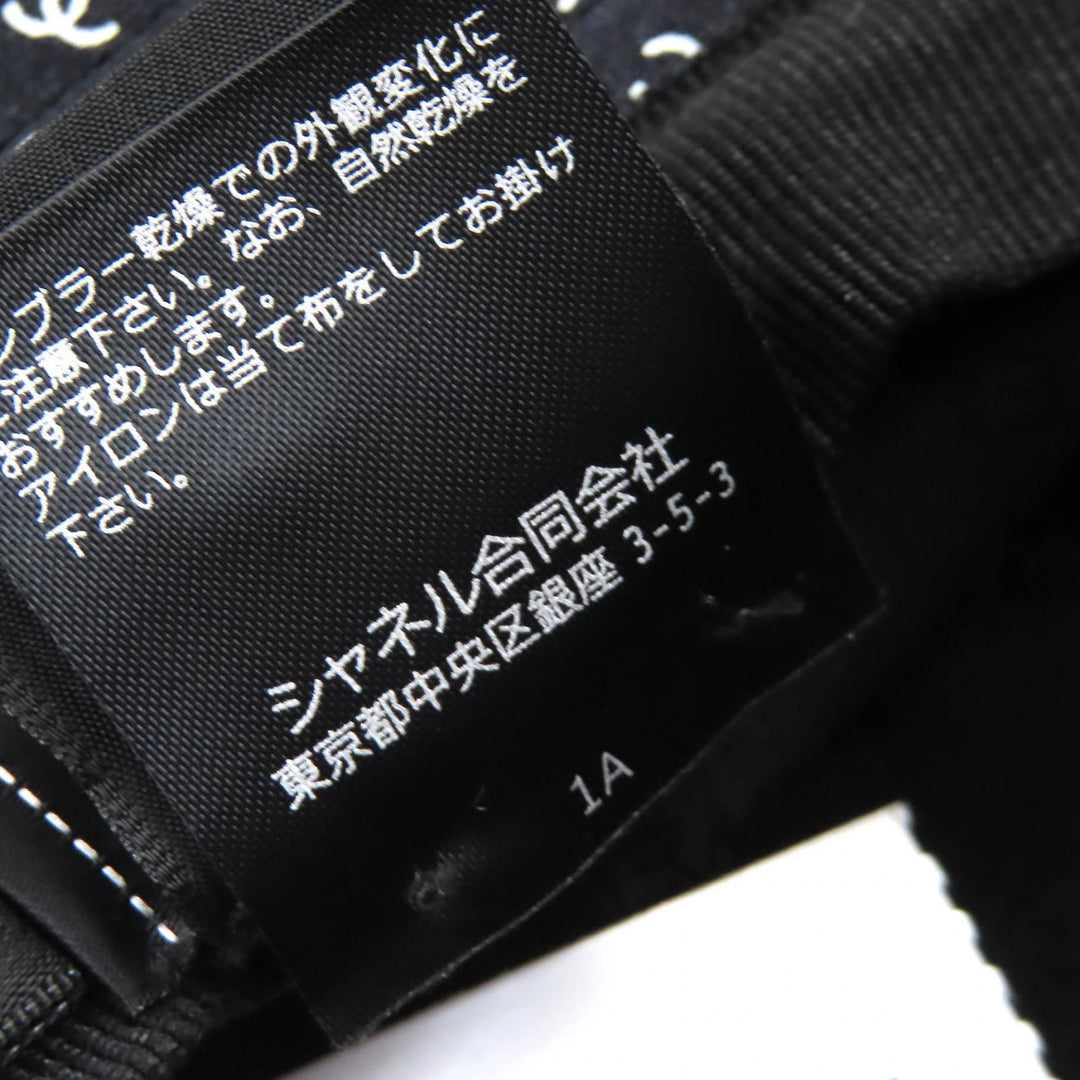 新品 CHANEL 帽子 ココビーチ ミニ CCロゴ ブラック ホワイト ナイロン レディース S