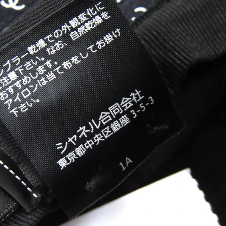 新品 CHANEL 帽子 ココビーチ ミニ CCロゴ ブラック ホワイト ナイロン レディース S