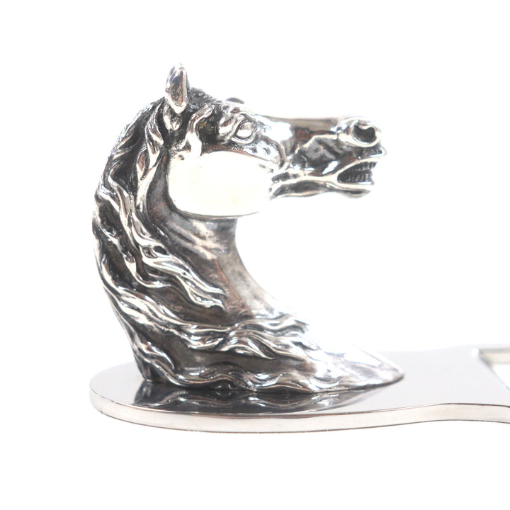 素晴らしいHERMESその他のアクセサリーShuval Horseボトルオープナーシルバーメタルメンズ