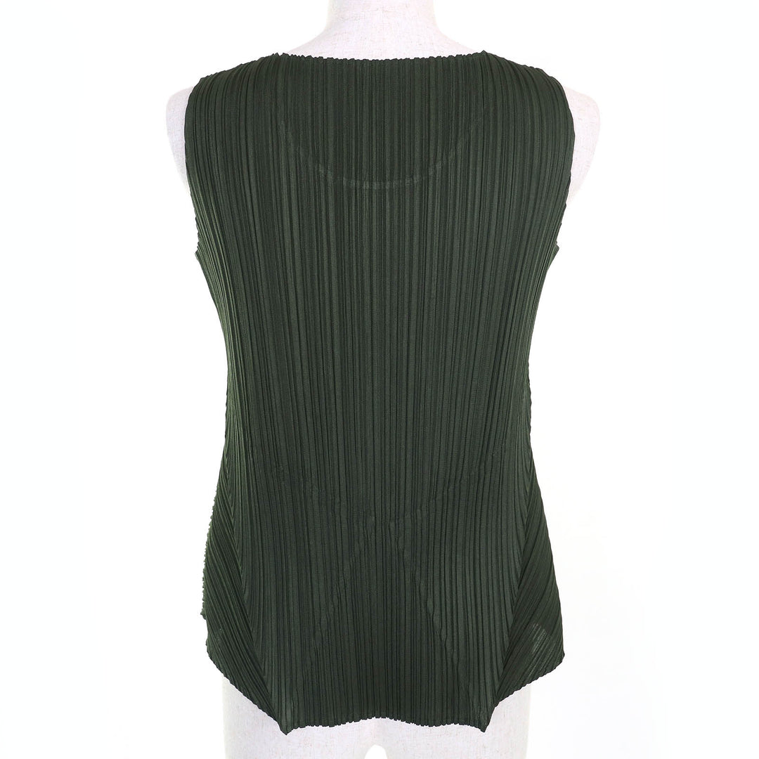 Great PLEATS PLEASE T-shirt No sleeve polyester Women 3 PP51-JK141