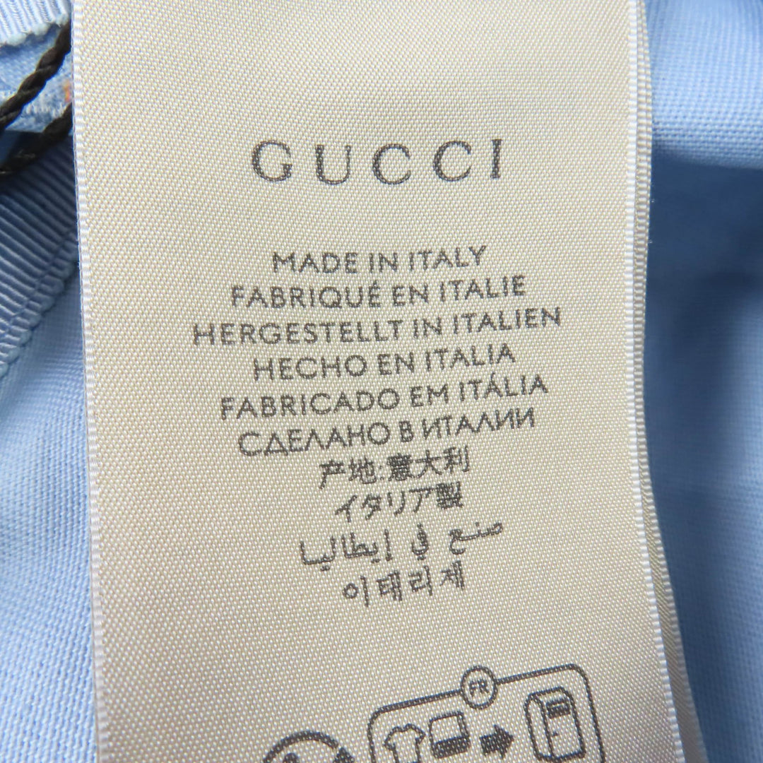 Pristine GUCCI hat Embroidered logo bucket hat Light blue cotton Women S 782733
