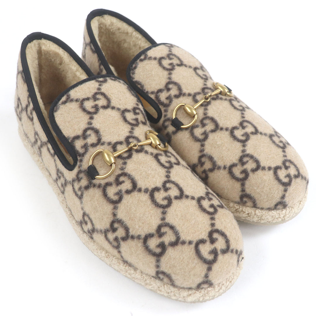 新品 GUCCI スリッポン GGロゴ ホースビット ムートン ベージュ ムートン メンズ 11