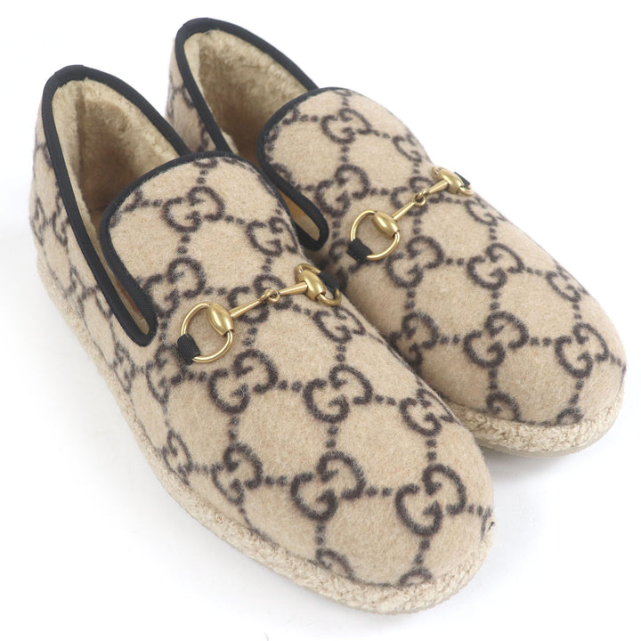 新品 GUCCI スリッポン GGロゴ ホースビット ムートン ベージュ ムートン メンズ 11