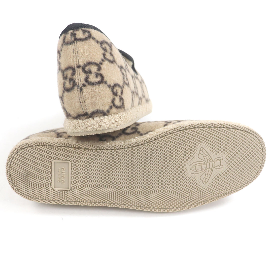 新品 GUCCI スリッポン GGロゴ ホースビット ムートン ベージュ ムートン メンズ 11
