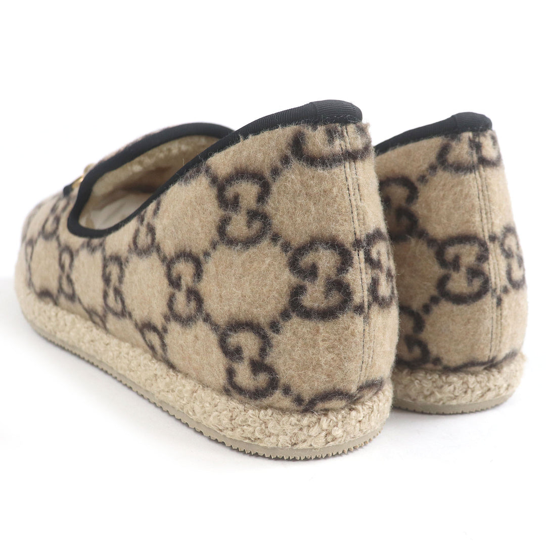 新品 GUCCI スリッポン GGロゴ ホースビット ムートン ベージュ ムートン メンズ 11