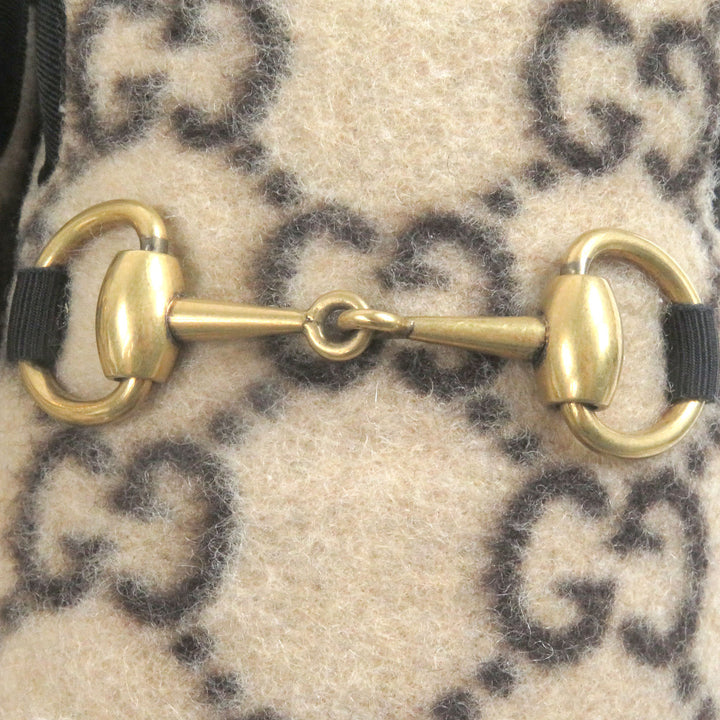 新品 GUCCI スリッポン GGロゴ ホースビット ムートン ベージュ ムートン メンズ 11